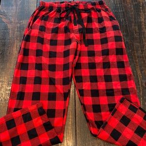 Men's Buffalo Plaid Plush Pajama Pants-XXL